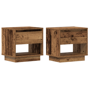 Criado-mudo  2 pcs Madeira Velha 45x34x45 cm Madeira de engenharia H