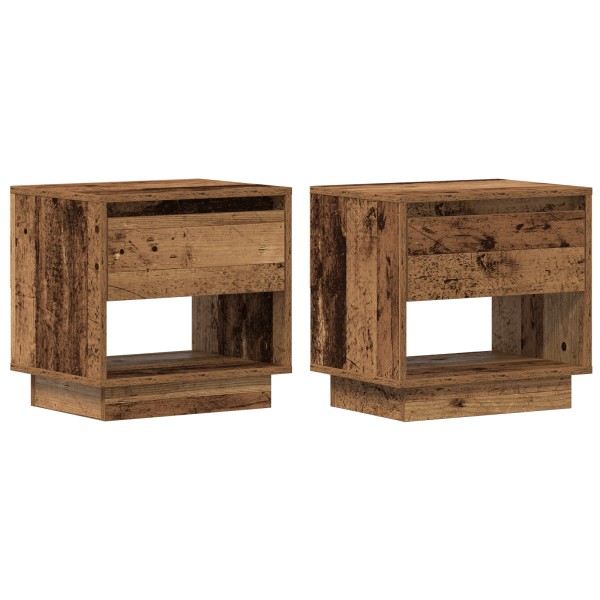 Criado-mudo  2 pcs Madeira Velha 45x34x45 cm Madeira de engenharia M 2