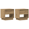 Mesitas de noche 2 uds madera roble artisan 45x34x47 cm 2