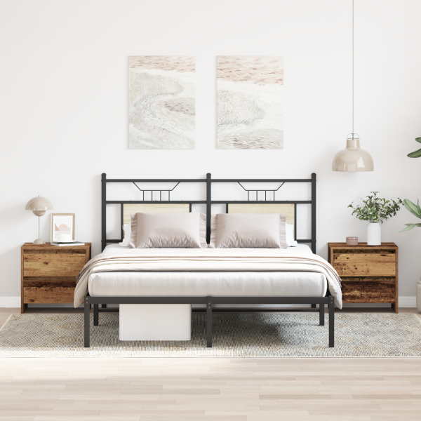 Cabinet de Noche  2 pcs Madera Vieja 45x34x44.5 cm Madera Elaborada D