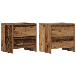 Cabinet de Noche  2 pcs Madera Vieja 45x34x44.5 cm Madera Elaborada H