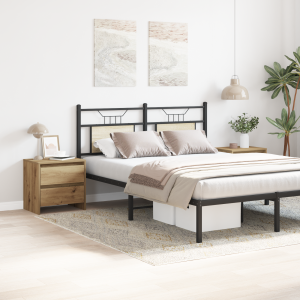 Cabeceira de cama  2 pcs Carvalho Artesanal 45x34x44.5 cm Madeira Engenharia M 4