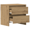 Cabinetes de Noche 2 pcs Roble Artesanal 45x34x44.5 cm Madera Elaborada 5