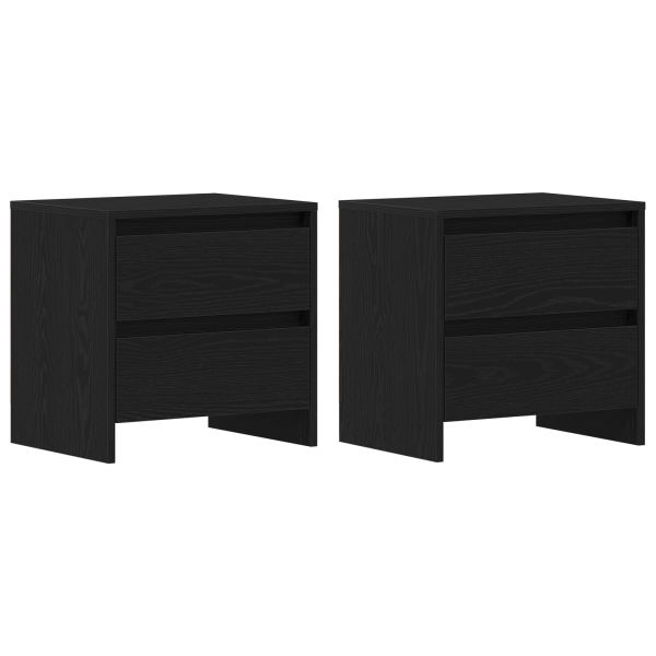 Cabeceira  2 pcs Preto Carvalho 45x34x44.5 cm Madeira de engenharia M 2