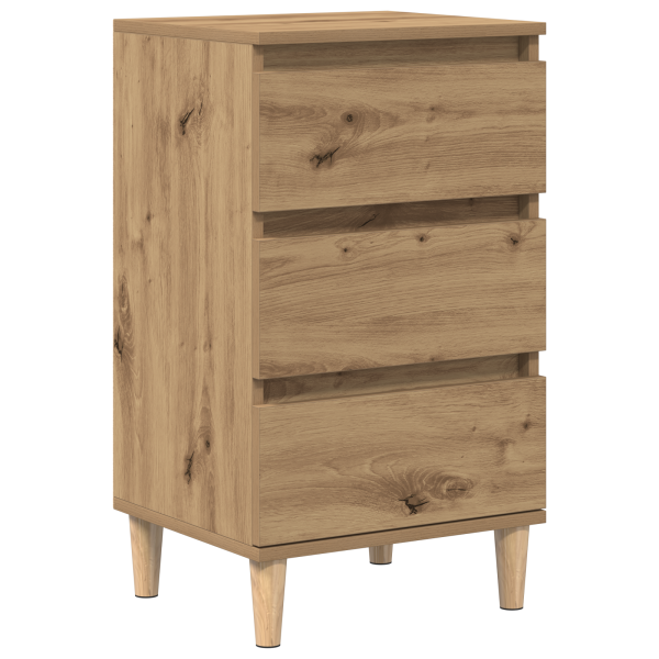 Mesita de noche madera de ingeniería roble artisan 40x35x70 cm M 2