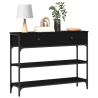 Mesa consola madera roble negro y acero 100x25x75 cm 3