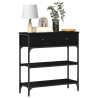 Mesa consola madera ingeniería roble negro y acero 72.5x25x75cm 3