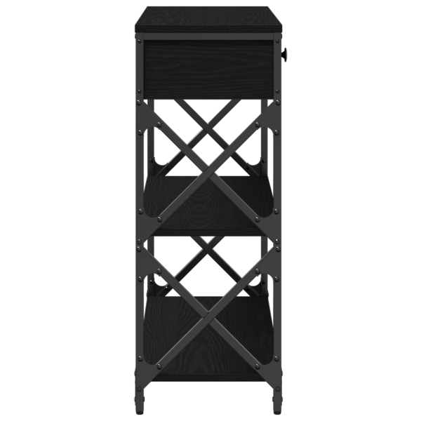 Mesa consola madera roble negro y acero 75x28x75 cm M 4