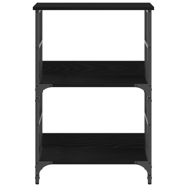 Estantería madera ingeniería roble negro y acero 50x33x82 cm M 5