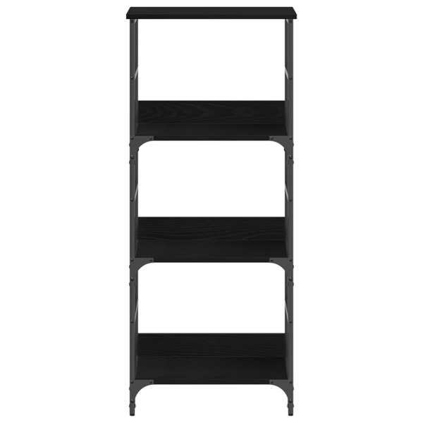 Estantería madera ingeniería roble negro y acero 50x33x117.5 cm M 5