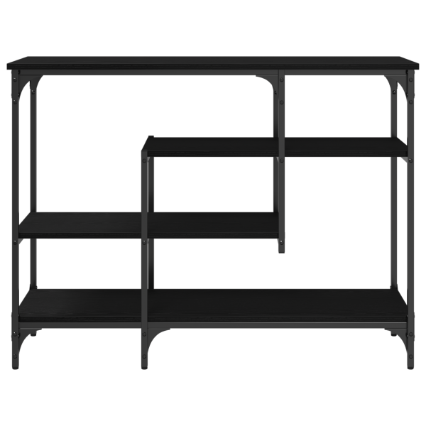 Mesa consola madera roble negro y acero 100x35x75 cm M 5