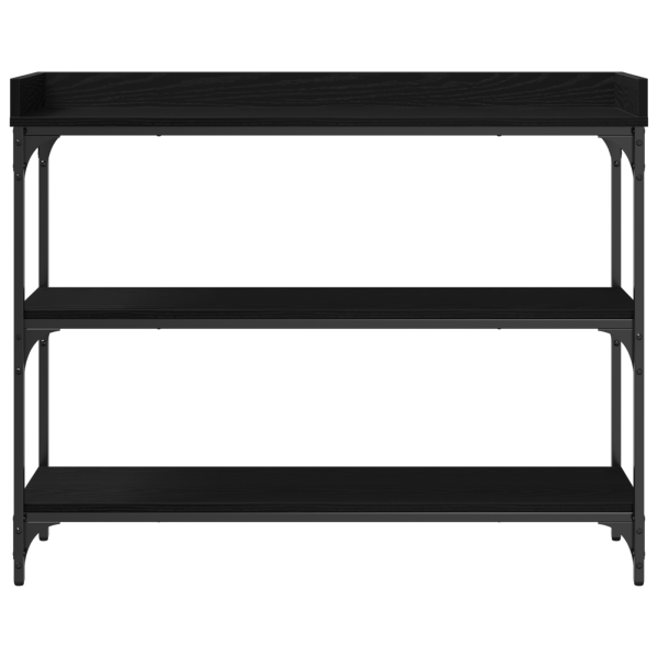 Mesa consola madera roble negro y acero 100x30x80 cm M 5