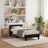 Estrutura de Cama com Luzes LED Carvalho Preto 90x190 cm Madeira Engenharia 1