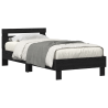 Estrutura de Cama com Luzes LED Carvalho Preto 90x190 cm Madeira Engenharia 3
