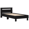 Estrutura de Cama com Luzes LED Carvalho Preto 90x190 cm Madeira Engenharia 5