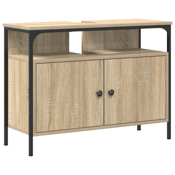 Mueble de lavabo madera de ingeniería roble sonoma 80x30x60 cm M 2