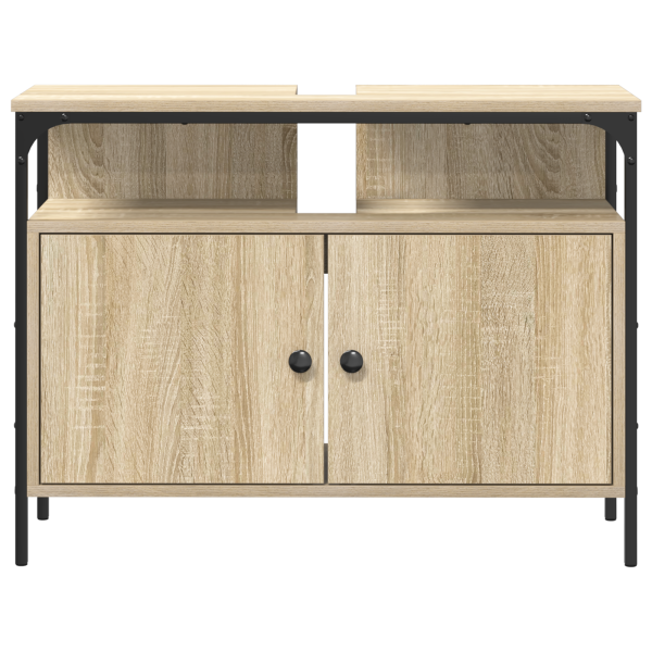 Mueble de lavabo madera de ingeniería roble sonoma 80x30x60 cm M 5