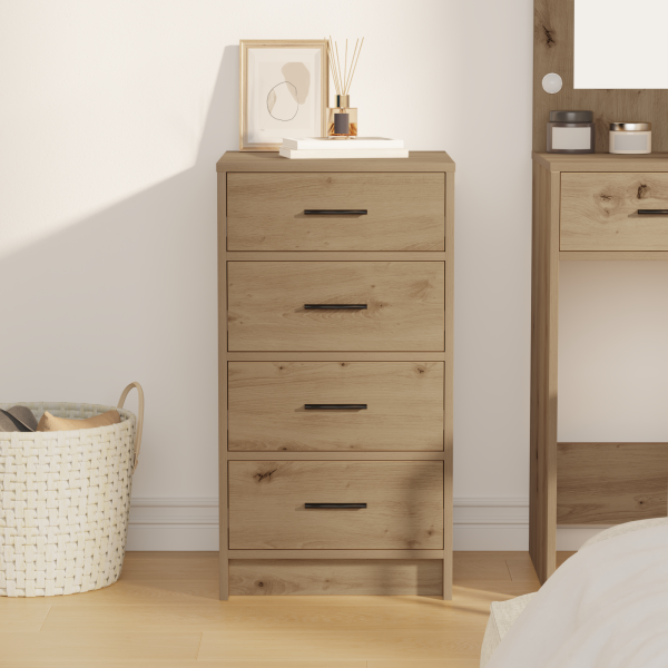 Aparador de madera de ingeniería roble artisan 40x41x75 cm M 4