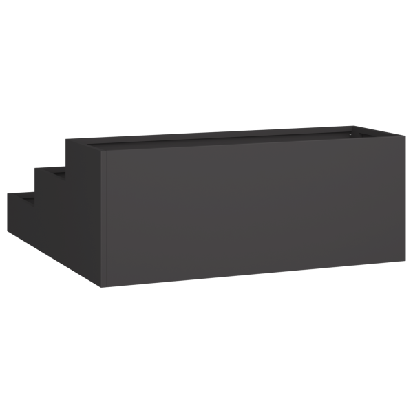 Macetero de jardín  de 3 niveles 90x90x35 cm en acero negro M 5
