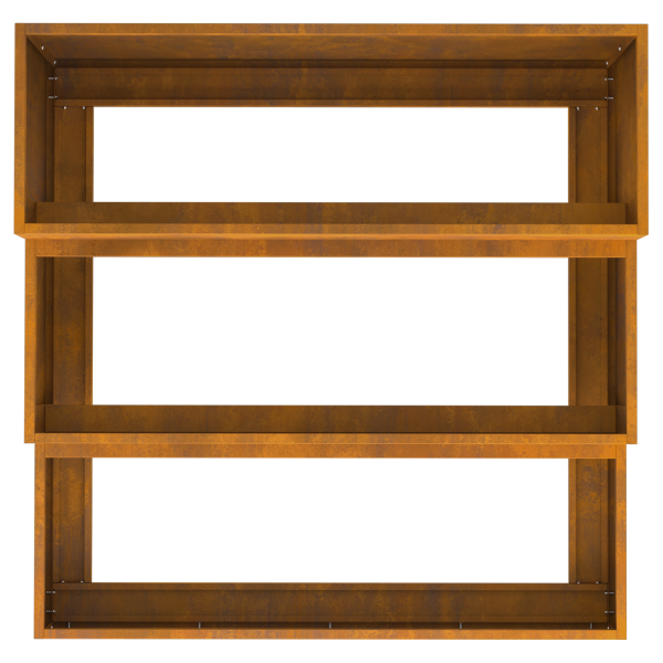 Macetero de Jardín de 3 Niveles 90x90x35 cm Acero Corrosivo M 5