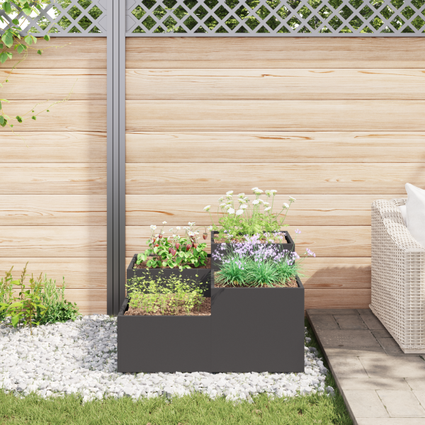 Jardineira  80x80x48 cm Aço Preto M 4