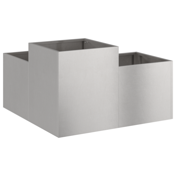 Jardinera de acero gris verde acero inoxidable 80x80x48 cm M 5