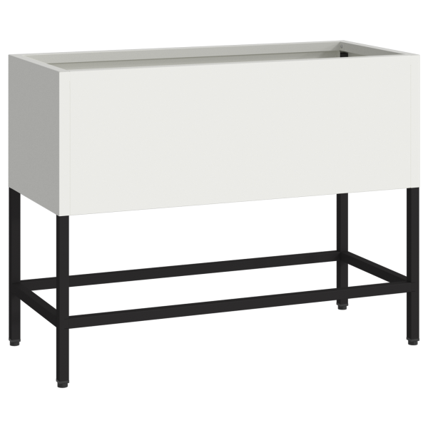 Jardinera elevada de acero blanco 60x26x45 cm M 2