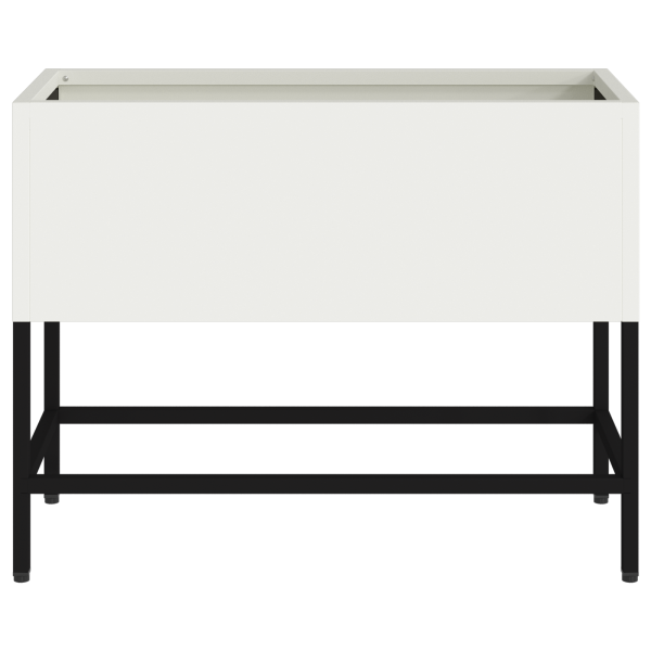 Jardinera elevada de acero blanco 60x26x45 cm M 5