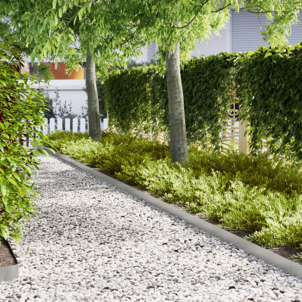 Bordes para césped 10 piezas acero galvanizado 100x0.5x15 cm D