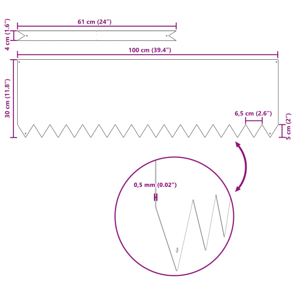Bordas de Jardim 10 pcs Antracite 100x0.5x30 cm Plástico M 5