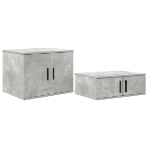 Mueble almacenaje madera ingeniería gris hormigón 127x41x40 cm H