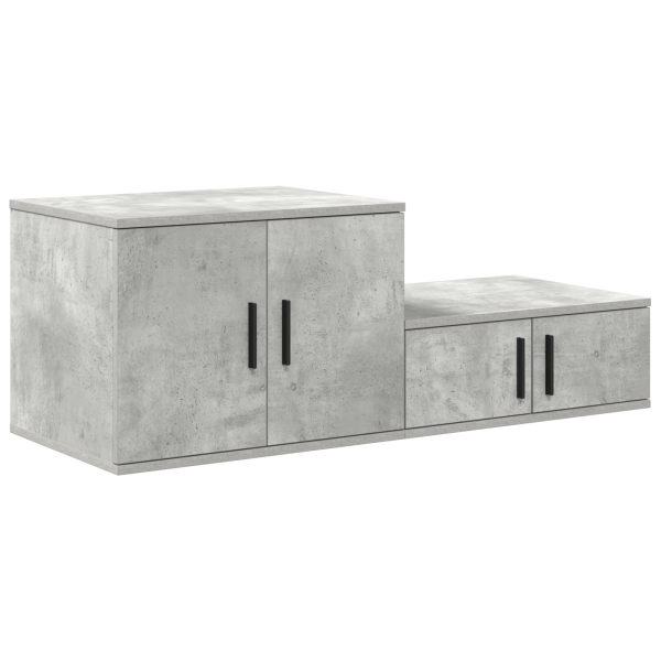 Mueble almacenaje madera ingeniería gris hormigón 127x41x40 cm M 5