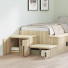 Gabinete de almacenamiento  de roble Sonoma 118x41x40 cm en madera de ingeniería 4