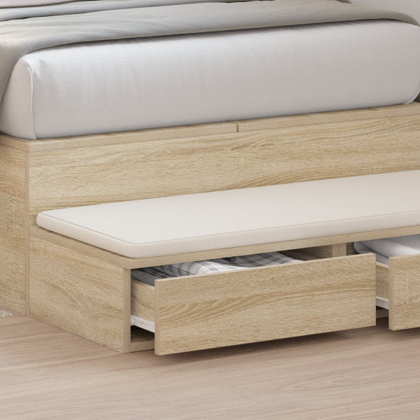 Cajones de cama madera ingeniería roble Sonoma 80x36.5x16.5 cm M 4