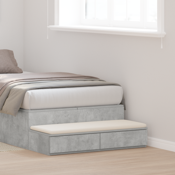 Cajones de cama madera ingeniería gris hormigón 80x36.5x16.5 cm D