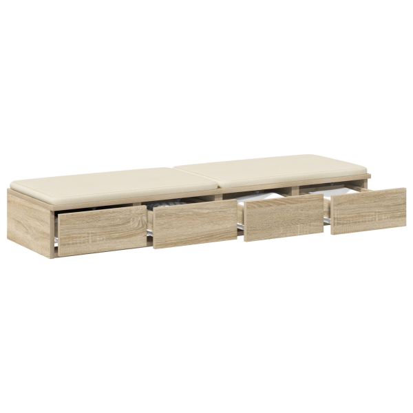 Cajones de cama madera ingeniería roble Sonoma 120x36.5x16.5 cm M 3