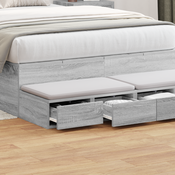 Cajones de cama madera ingeniería gris Sonoma 120x36.5x16.5 cm M 4