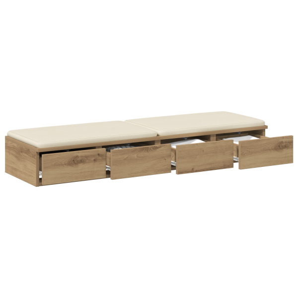 Cajones de cama madera ingeniería roble artisan 120x36.5x16.5cm M 3