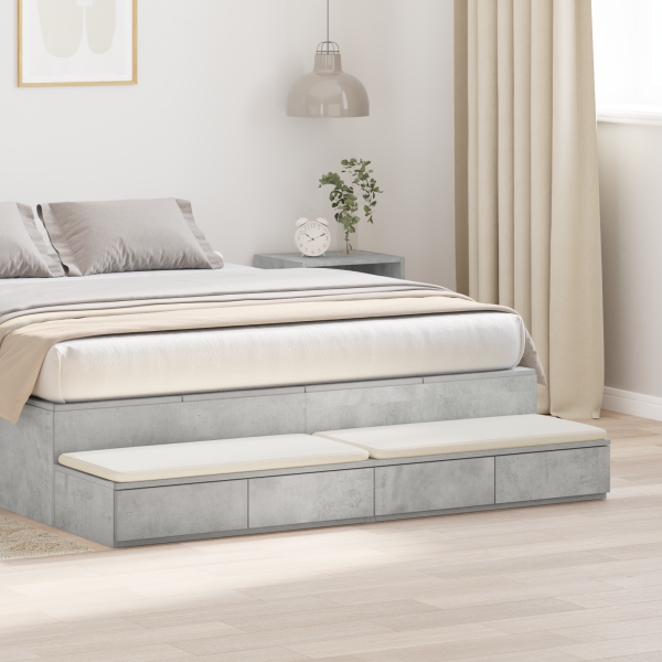 Cajones de Cama en Gris Concreto. 140x36.5x16.5 cm. Hechos de Madera Elaborada D