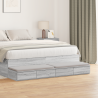 Cajones de cama madera ingeniería gris Sonoma 140x36.5x16.5 cm 1