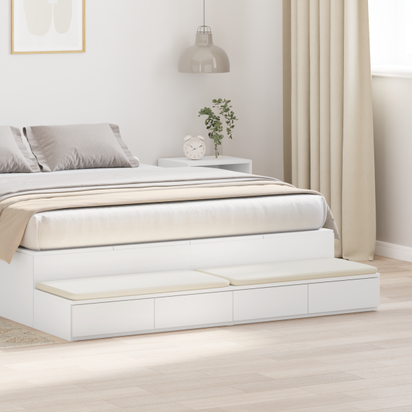 Cajones de cama Blanco 150x36.5x16.5 cm Madera elaborada D