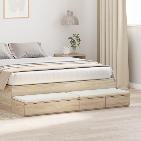 Cajones para Cama Roble Sonoma 150x36.5x16.5 cm Madera Elaborada D
