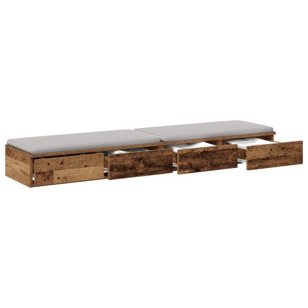 Cajones de cama Madera antigua 150x36.5x16.5 cm Madera engineered M 3