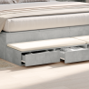 Gavetas para Cama  Cinza Concreto 180x36.5x16.5 cm Madeira Revestida 4
