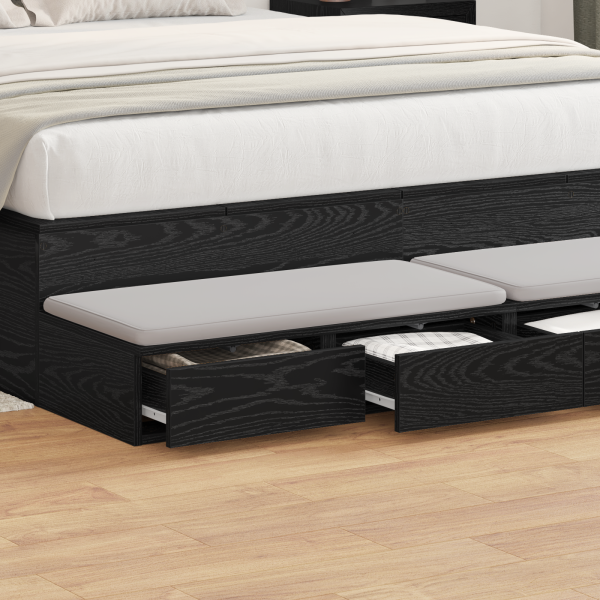 Cajones para cama  en negro. 135x36.5x16.5 cm. de madera M 4