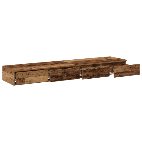 Cajones de cama madera ingeniería envejecida 135x36.5x16.5 cm M 5