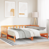 Sofá cama extensible sin colchón marrón cera 2x(80x200) cm 1