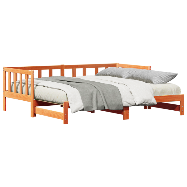 Sofá cama extensible sin colchón marrón cera 2x(80x200) cm M 3