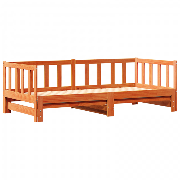 Cama de Dia Retrátil sem Colchão Castanho 2x(90x190) cm M 2