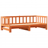 Sofá cama extensible sin colchón marrón cera 2x(90x190) cm 2